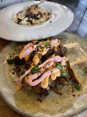 Oyster mushroom skewers  at Meatless District - Da Costabuurt in Amsterdam