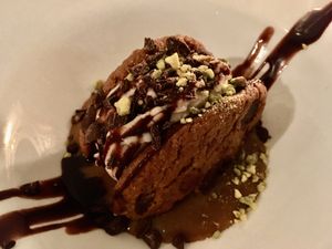 Ice cream sandwich - hazelnut gelato, chocolate chip cookie, tahini caramel sauce. Insanely good. at Meatless District - Da Costabuurt in Amsterdam