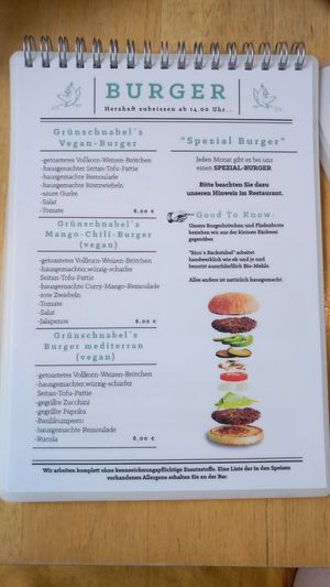 Grünschnabel - menue at Grunschnabel in Bautzen