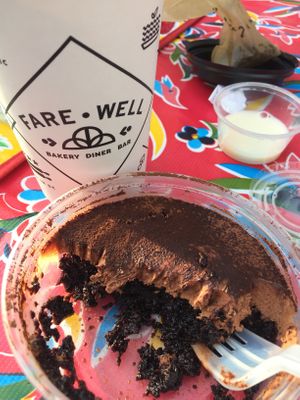 Hot tea and chocolate tiramisu  at Sticky Fingers Diner in Washington