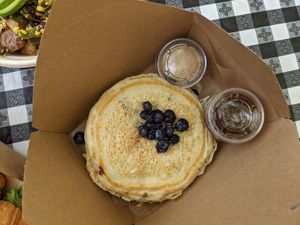 Blueberry pancakes at Sticky Fingers Diner in Washington