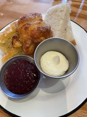 Comp bread with frosting and jam  at Sticky Fingers Diner in Washington