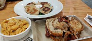 Mac n cheese, pierogies, Reuben at Sticky Fingers Diner in Washington