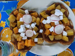 Seasonal special: squash toast at Sticky Fingers Diner in Washington