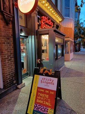 Front of store at Sticky Fingers Diner in Washington