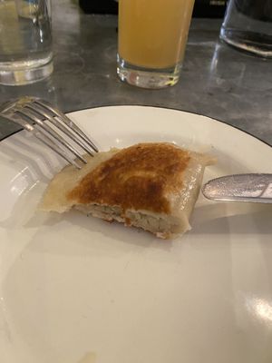 Yummy pierogi (inside)  at Sticky Fingers Diner in Washington