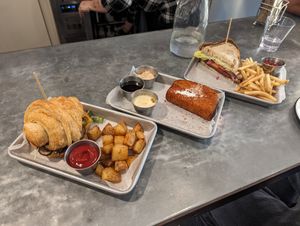 The spread of what we got! at Sticky Fingers Diner in Washington