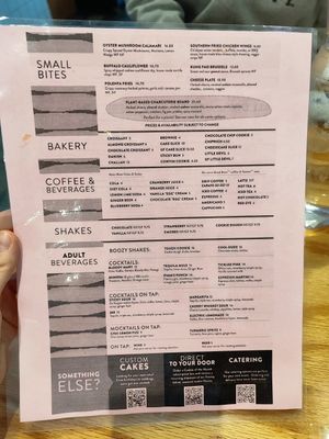 Menu at Sticky Fingers Diner in Washington