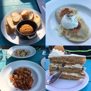 buffalo cauliflower dip, pierogies, pasta, cookie dough cake at Sticky Fingers Diner in Washington