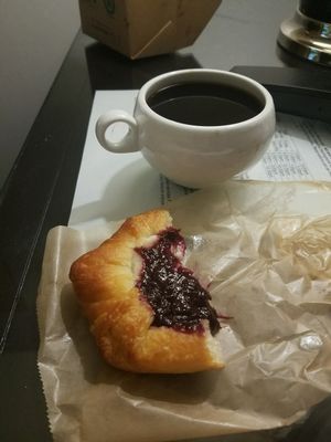 Danish from the glass case at the front at Sticky Fingers Diner in Washington