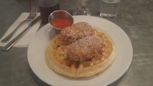 Seitan & Waffles at Sticky Fingers Diner in Washington