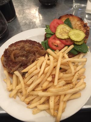 “The Burger” without garlic aioli  at Sticky Fingers Diner in Washington