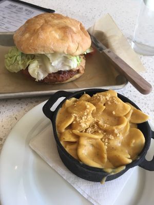 Burger and Mac n cheese  at Sticky Fingers Diner in Washington