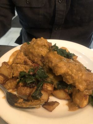 Chickpea steak platter  at Sticky Fingers Diner in Washington