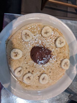 Banana hazel pancake at Sticky Fingers Diner in Washington
