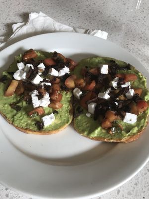 Avocado toast at Sticky Fingers Diner in Washington