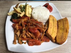 Lomos Saltado  at Sattva by Govinda in Aguas Calientes