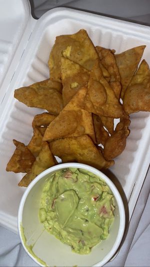 “Chips” and guac😄 at Sattva by Govinda in Aguas Calientes