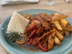 Lomo Saltado  at Sattva by Govinda in Aguas Calientes