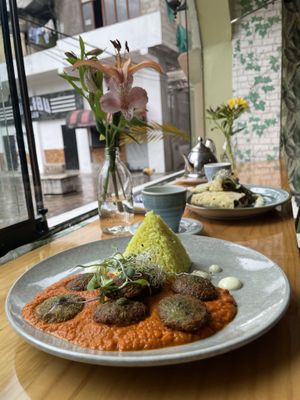 Koftas of Chickpeas and Falafel wrap  at Sattva by Govinda in Aguas Calientes