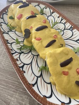 Papas a la huancaina   at Sattva by Govinda in Aguas Calientes