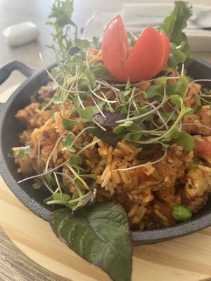 Spanish paella   at Sattva by Govinda in Aguas Calientes