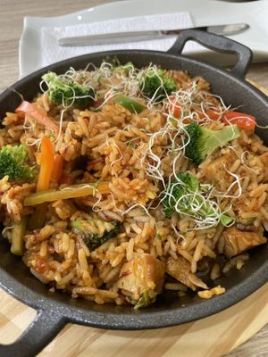 Veggie ricee  at Sattva by Govinda in Aguas Calientes