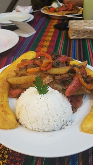 Lomo Saltado Maltado at Sattva by Govinda in Aguas Calientes