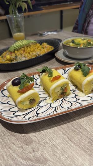 We had the Causa, Curry Rice, Vegetable Soup all very delicious and satisfying  at Sattva by Govinda in Aguas Calientes