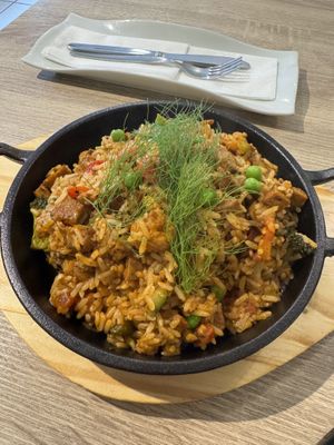 Paella   at Sattva by Govinda in Aguas Calientes