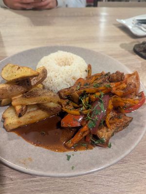 Lomo saltado, amazing! at Sattva by Govinda in Aguas Calientes