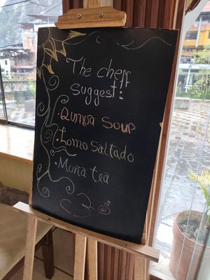 Menú del día - 40 soles at Sattva by Govinda in Aguas Calientes