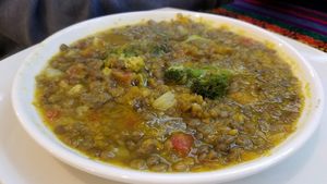 dahl at Sattva by Govinda in Aguas Calientes