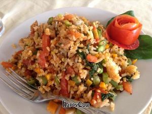 Spanish Paella at Govinda, Agua Calientes at Sattva by Govinda in Aguas Calientes