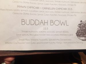 Menu at Gees in Zermatt