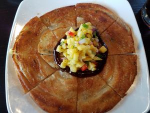Scallion pancakes at Bayberry Vegan Cafe in Woburn