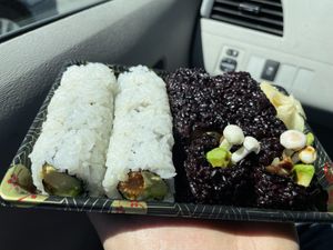 Spicy roll and mushroom roll  at Bayberry Vegan Cafe in Woburn
