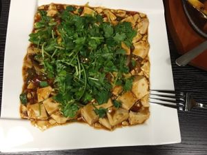 cilantro tofu  at Bayberry Vegan Cafe in Woburn