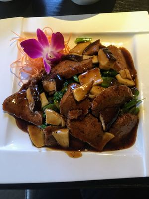Black pepper seitan at Bayberry Vegan Cafe in Woburn