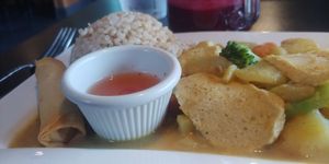 Malaysian Stew was DELISH! at Bayberry Vegan Cafe in Woburn