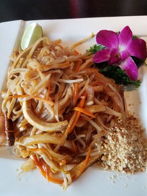 Pad thai at Bayberry Vegan Cafe in Woburn