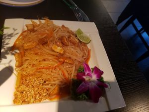 Pad thai at Bayberry Vegan Cafe in Woburn