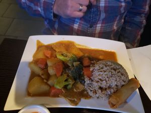 Maylasian stew lunch special at Bayberry Vegan Cafe in Woburn