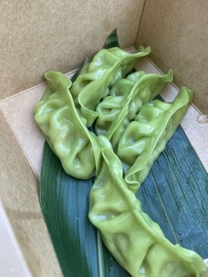steamed gyoza at Bayberry Vegan Cafe in Woburn