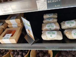 Burritos and dips at BeBo Cold Press in Barcelona