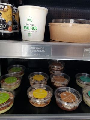 Soups and deserts at BeBo Cold Press in Barcelona