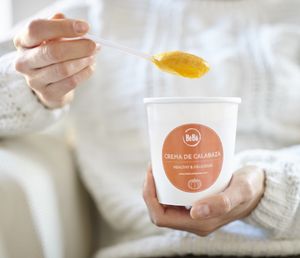 Vegan cream soup  at BeBo Cold Press in Barcelona