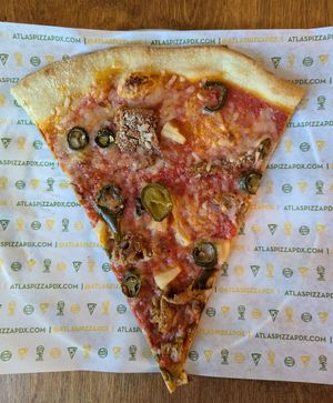 soy curls, jalapeño, and pineapple at Atlas Pizza - Division St in Portland