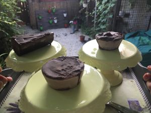 Holly chocolate trinity 
The Cake
Carob peach muffin
Chocolate forest muffin at Bistraw Zdravo Zivo in Skopje