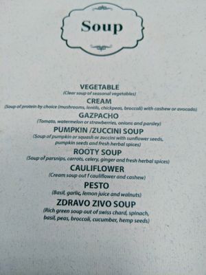 Menu at Bistraw Zdravo Zivo in Skopje
